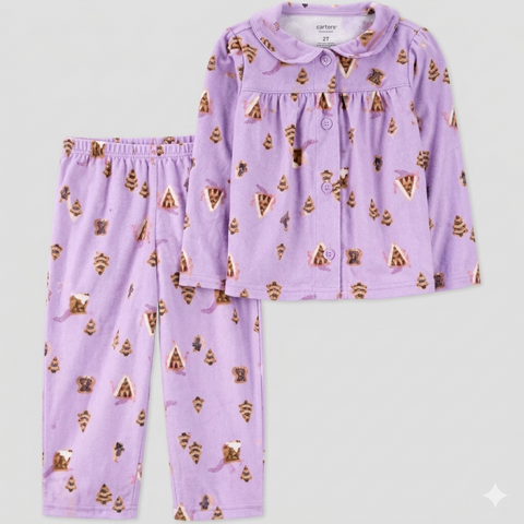 Carter's  Girls' Purple 2-Piece Christmas Gingerbread Coat Pajama Set | Carter's in Lebanon