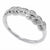 A silver leaf-patterned band ring with small clear stones set along the top, shown on a plain white background.
