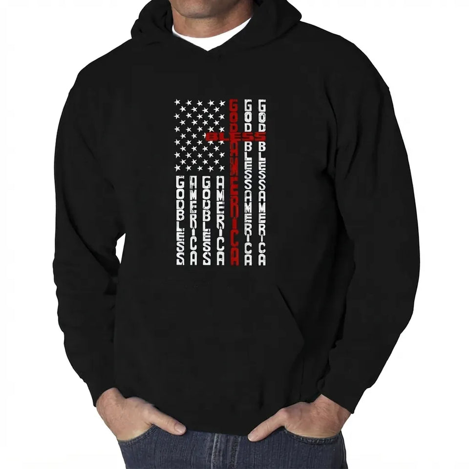 La Pop Art Men's Black Word Art Hoodie
