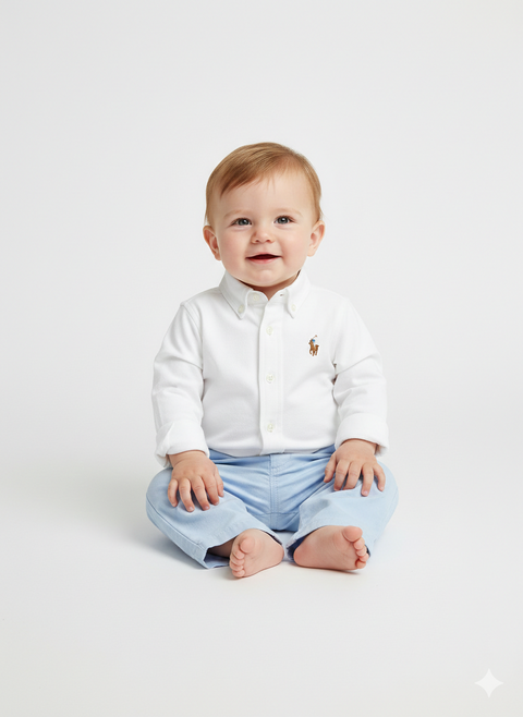 Polo Ralph Lauren Baby Boys White Long Sleeve  Shirt | Polo Ralph Lauren in Lebanon