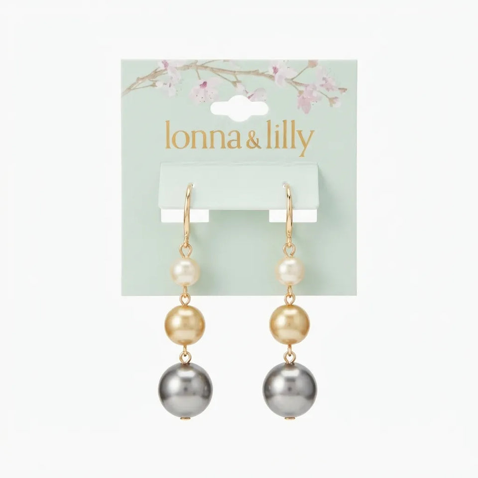 Lonna & Lilly Women's Gradient Multi-Tone Pearl Dangle Earrings