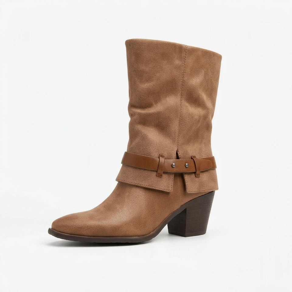 Baretraps Women's Taupe Yamura Block Heeled Boots