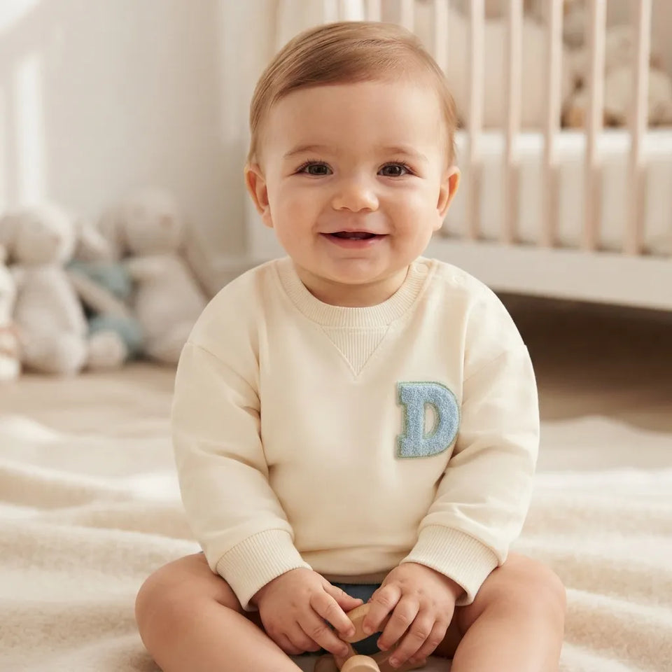 Sinsay Baby Boy's Cream Chest & Back Printed Sweatshirt