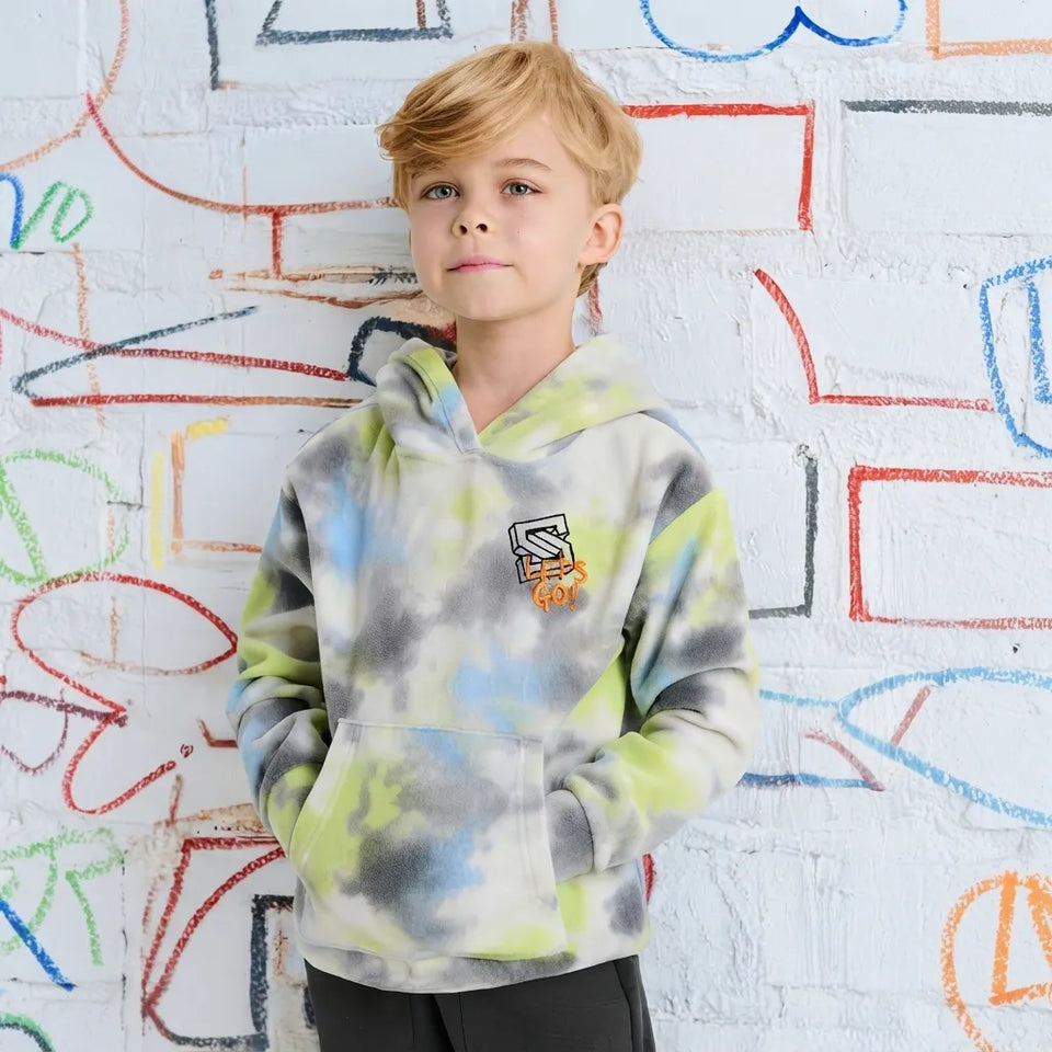 Sinsay Boy's Tie-dye Pouch Pocket Chest Printed Hoodie