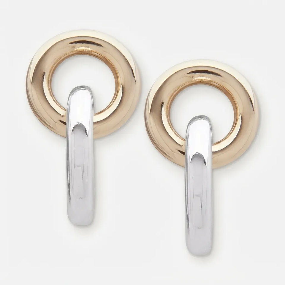 Lauren Ralph Lauren Women's Two-Tone Circle & Bar Drop Earrings