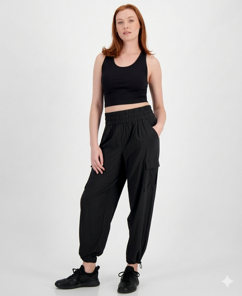 Ideology Women’s Black Ribbed Crop Tank & Cargo Joggers | Ideology in Lebanon