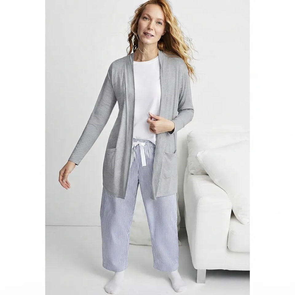 State of Day Women's Gray Knit Open Front Cardigan
