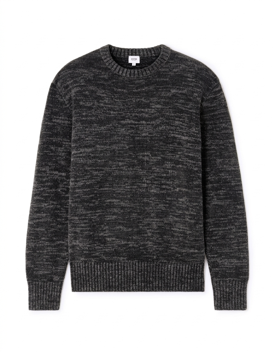 Celio Men's Dark Gray Crew Neck Relaxed Fit Sweater|Celio In Lebanon