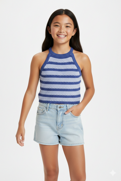 Art Class Girls' Blue and Light Blue Striped Knit Tank Top | Art Class in Lebanon