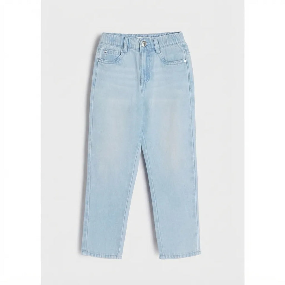 Sinsay Girl's Light Blue Regular Fit Cotton Jeans