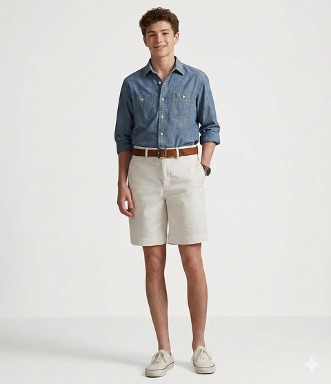 Polo Ralph Lauren Boy's Beige Classic-Fit Stretch Chino Shorts|Polo Ralph Lauren In Lebanon