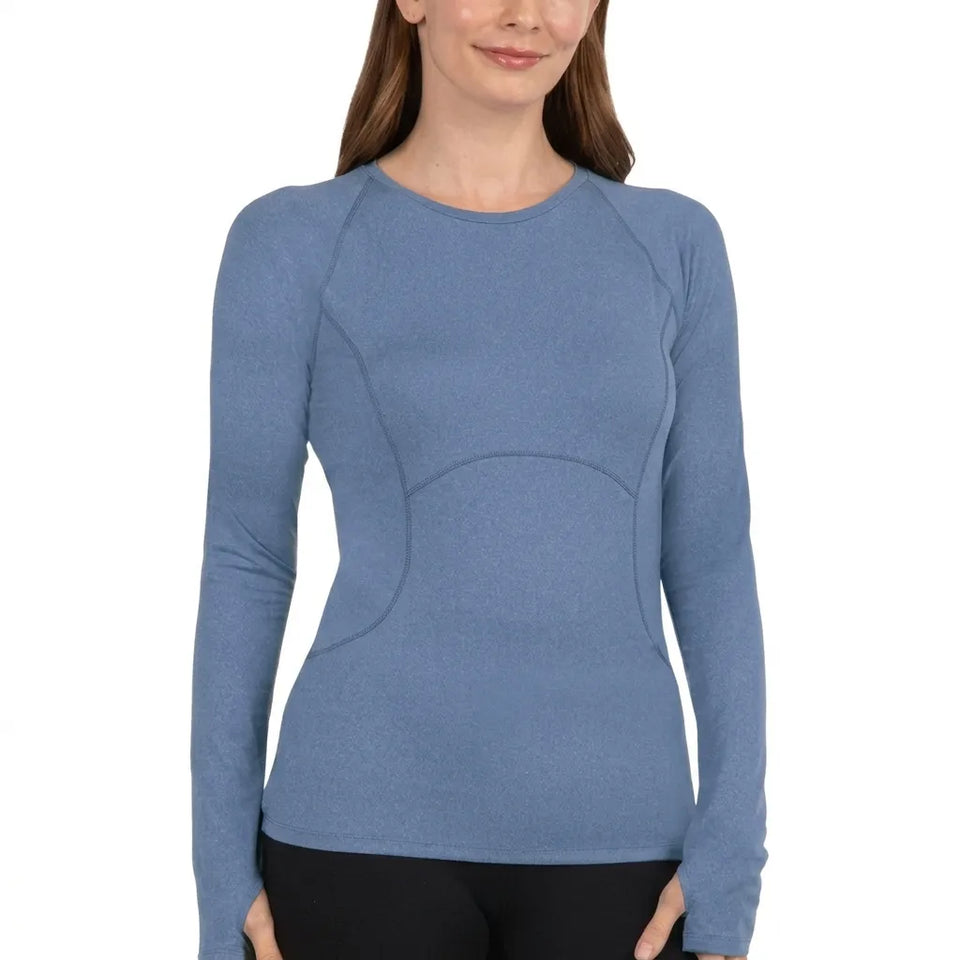 Spyder Active Women's Blue Peached Jersey Long Sleeve Blouse