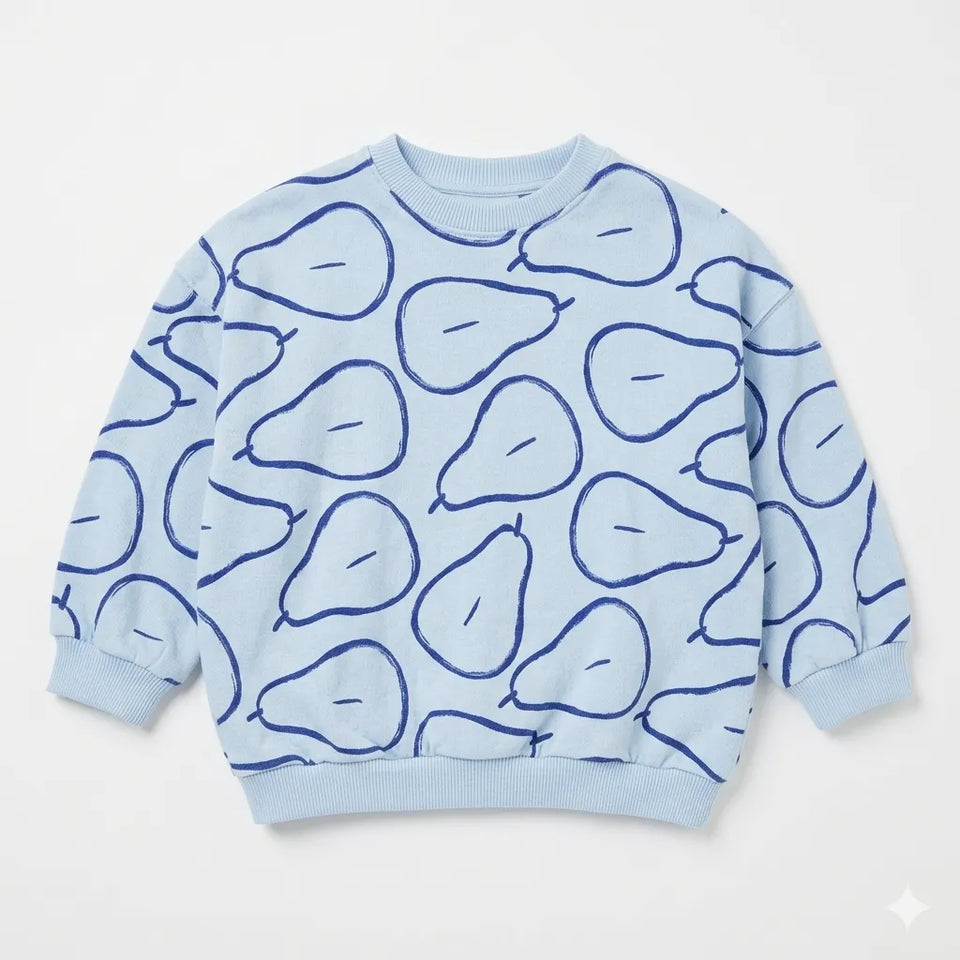 Zara Boy's Light Blue With Outline Print Of Pears Printed Sweatshirt | Zara in Lebanon
