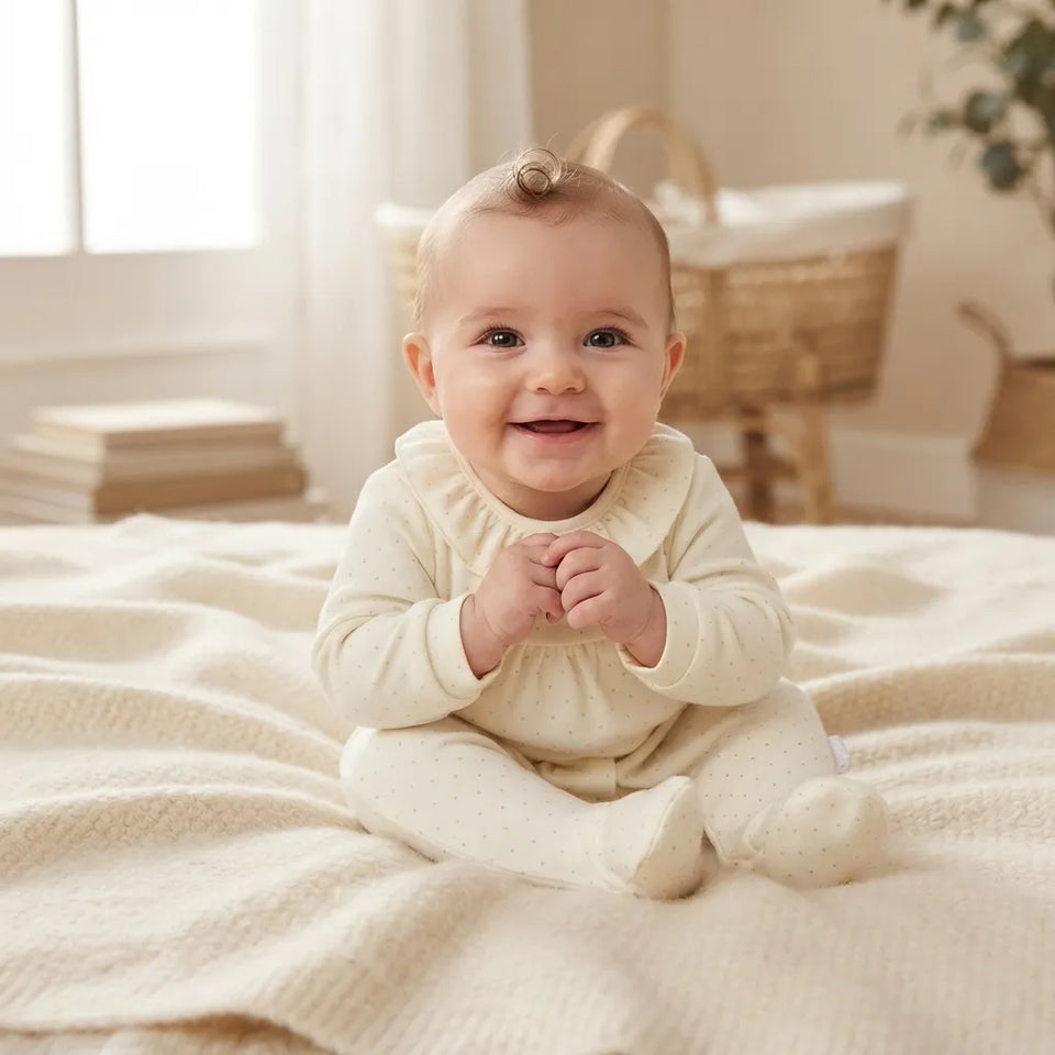 Sinsay Baby Girl Cream Ruffle Collar Overall