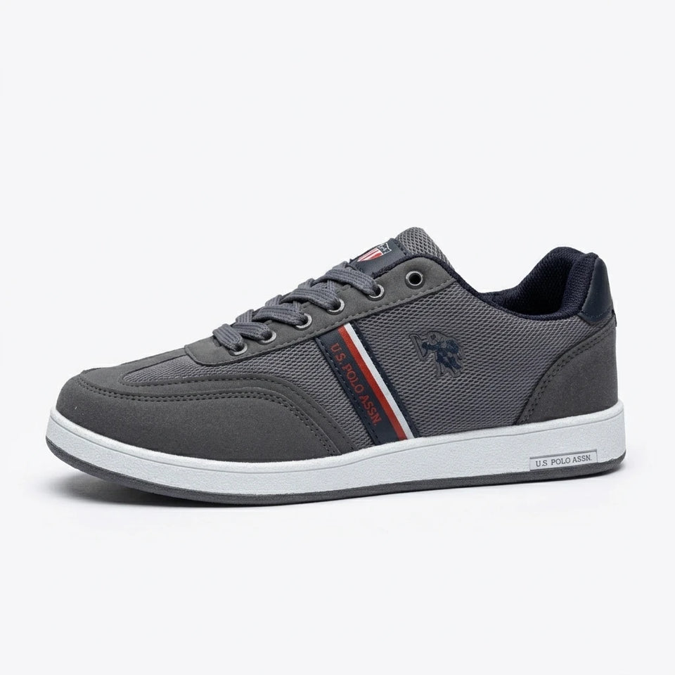 U.S. Polo Assn. Men's Grey Mesh & Suede Casual Sneakers