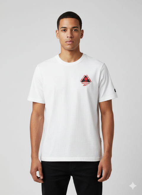 Reebok Men's White  Graphic Basketball T-shirt | Reebok in Lebanon