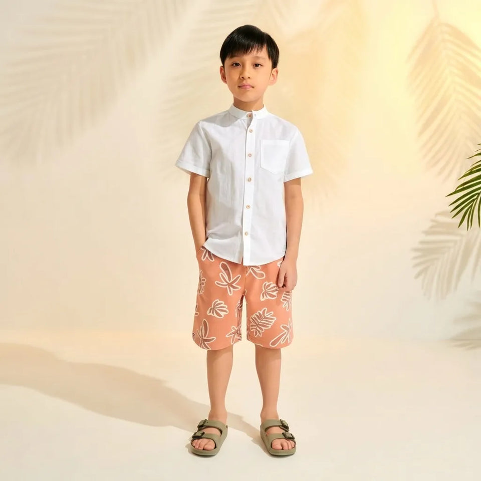 Sinsay Boy's White Basic Chest Pocket Shirt