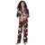Room Service Women's Multicolor Black Floral Print Shawl Collar Pajama Set