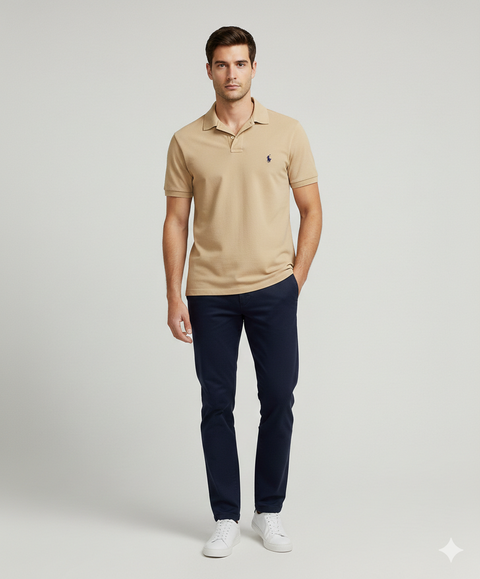 Polo Ralph Lauren Men's Beige Short Sleeve Pocket Polo Shirt | Polo Ralph Lauren in Lebanon