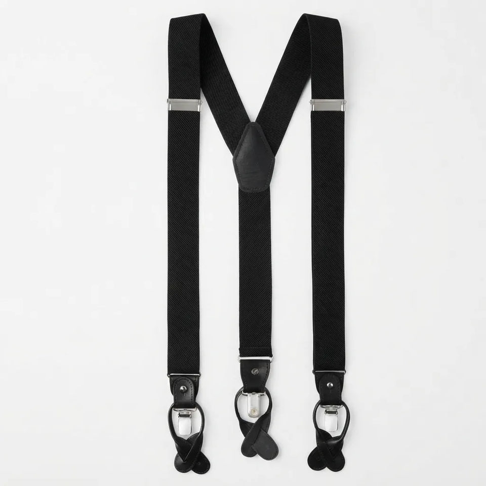 Jacob Alexander Men's Black Trousers Suspenders