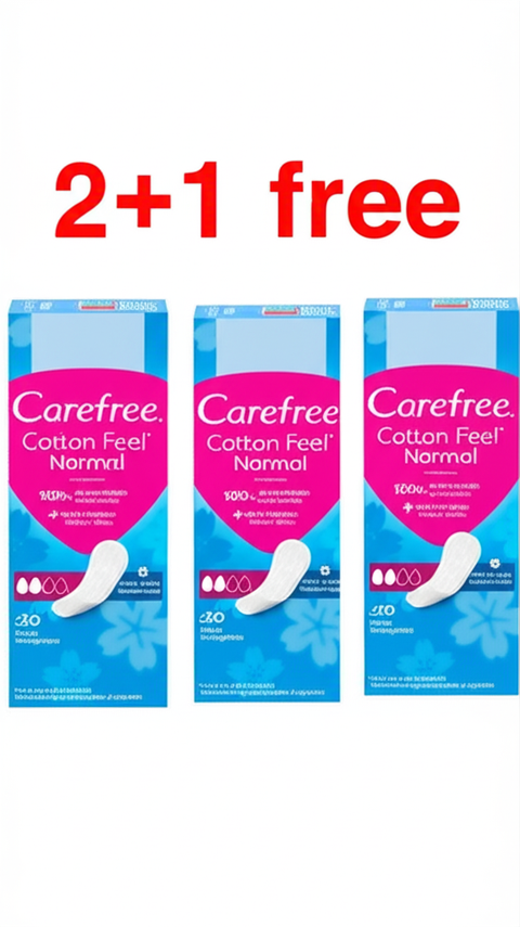 Carefree Cotton Feel Normal Panty Liners Fresh Scent 20Pcs Pack of 2+1 Free | Carefree In Lebanon