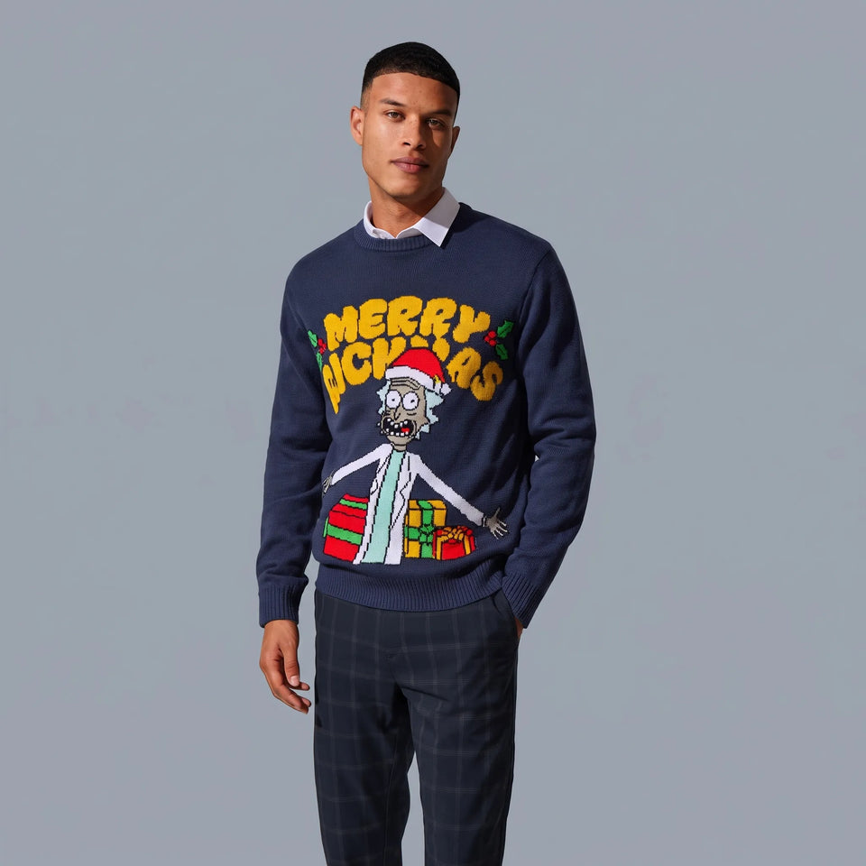 Sinsay Men's Navy Rick and Morty Graphic Sweater