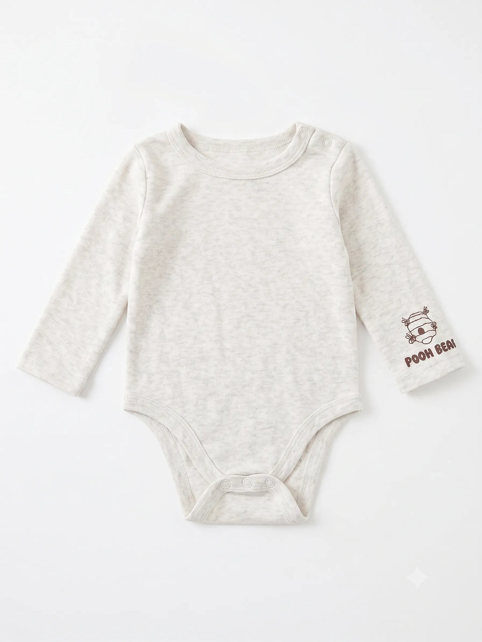 Disney Baby Boy's Light Grey Pooh Bear Printed Long SleeveBodysuit | Disney in Lebanon