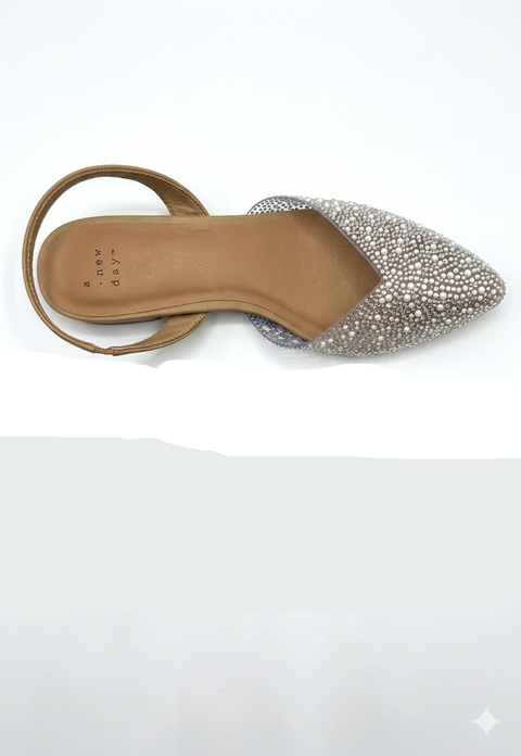 A New Day Women's Clear Isabel Rhinestone Slingback Pumps Kitten Heel|A New Day In Lebanon