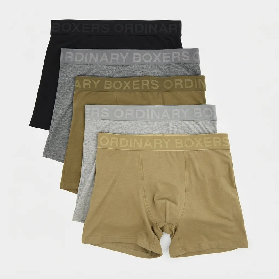 Sinsay Men's Olive/Black/Grey 5-Pack Boxers