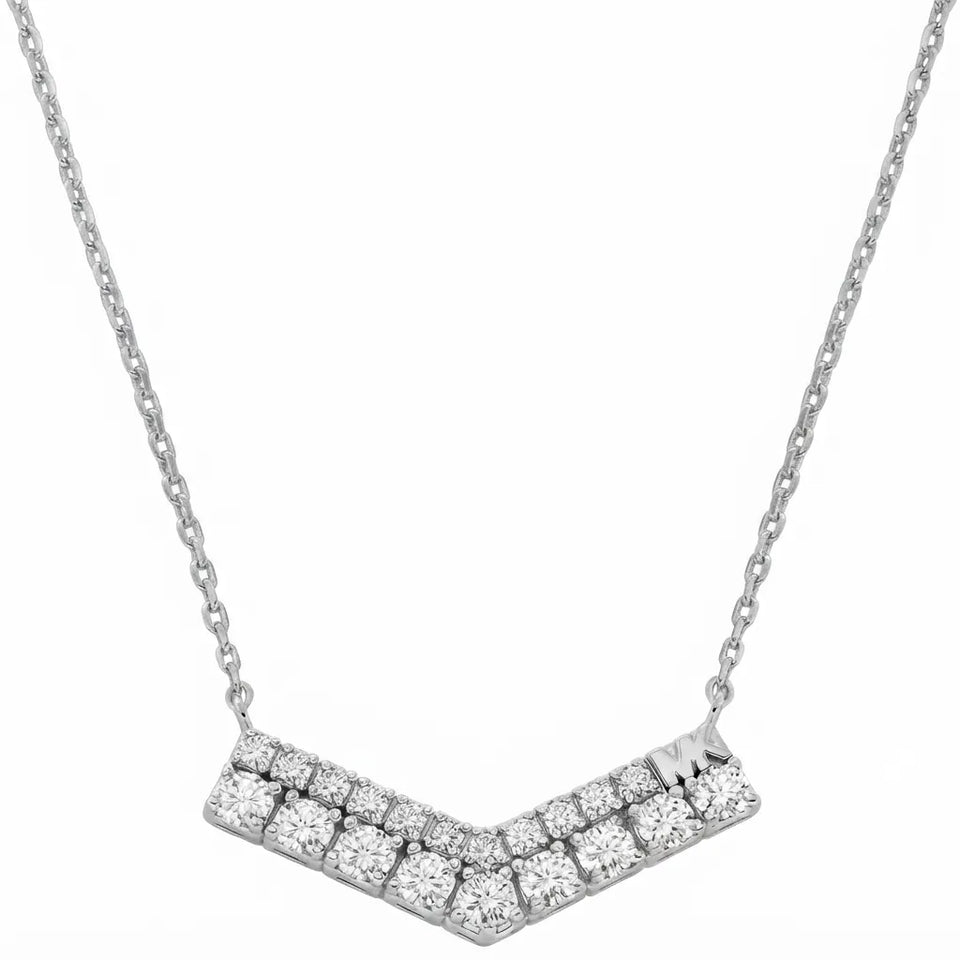 Michael Kors Women's Silver Pave Pendant Necklace