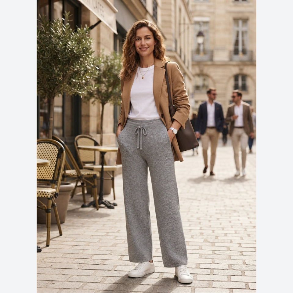 State Of Day Women's Grey Knit Lounge Pants