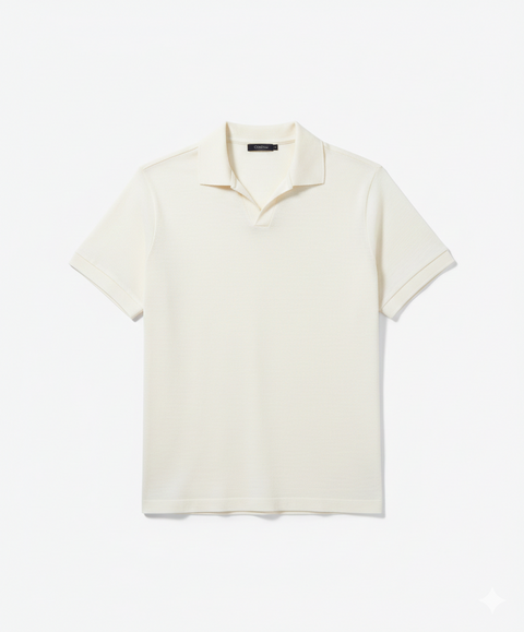 Alfani Men's Off-White Textured Open Collar Polo T-shirt | Alfani in Lebanon
