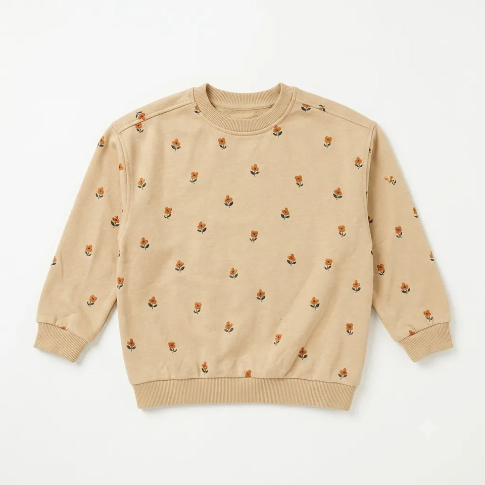 Zara Girl's Beige Flowers PrintedSweatshirts| Zara in Lebanon