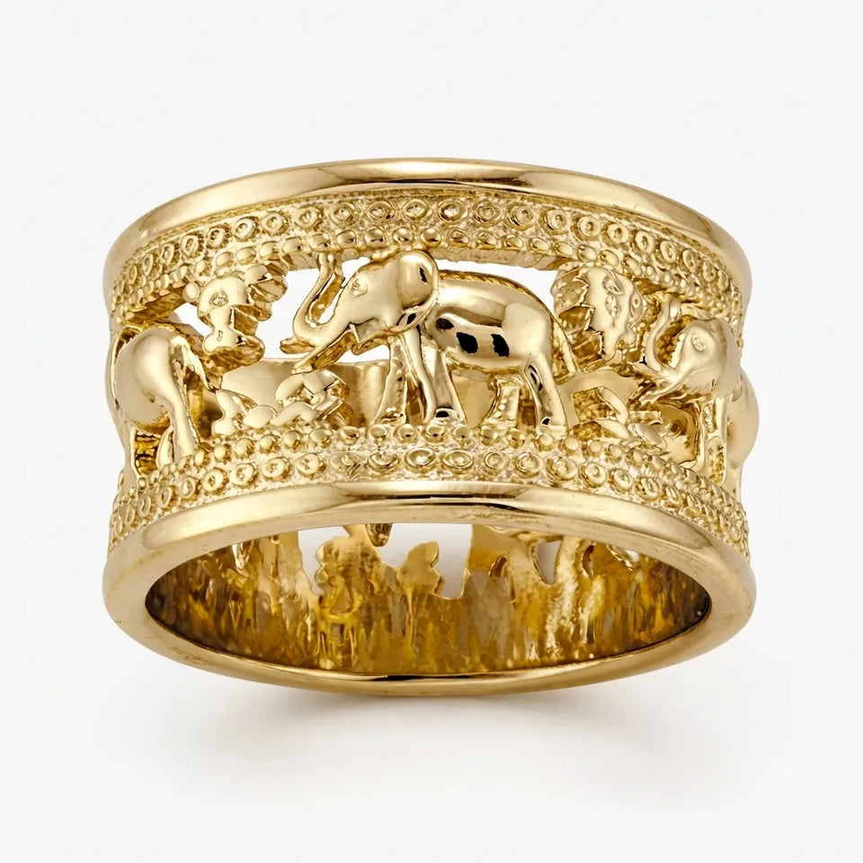 And Now This Women's Gold Elephant Band Ring