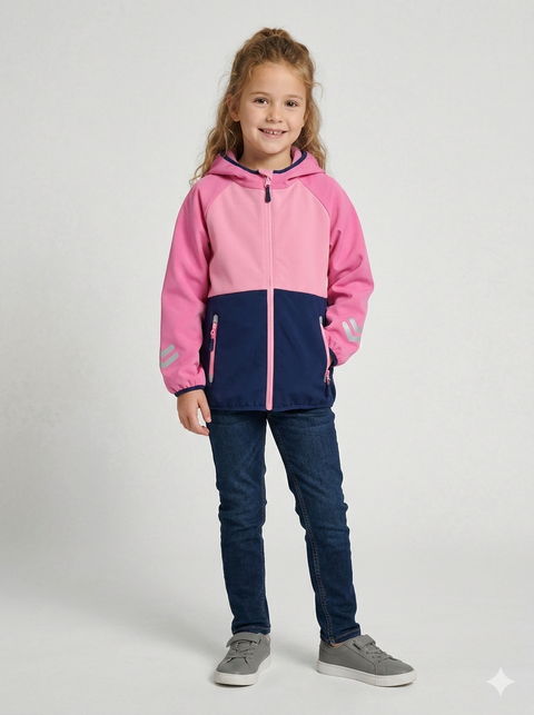 Sinsay Girl's Pink & Navy Softshell Hooded Jacket|Sinsay In Lebanon