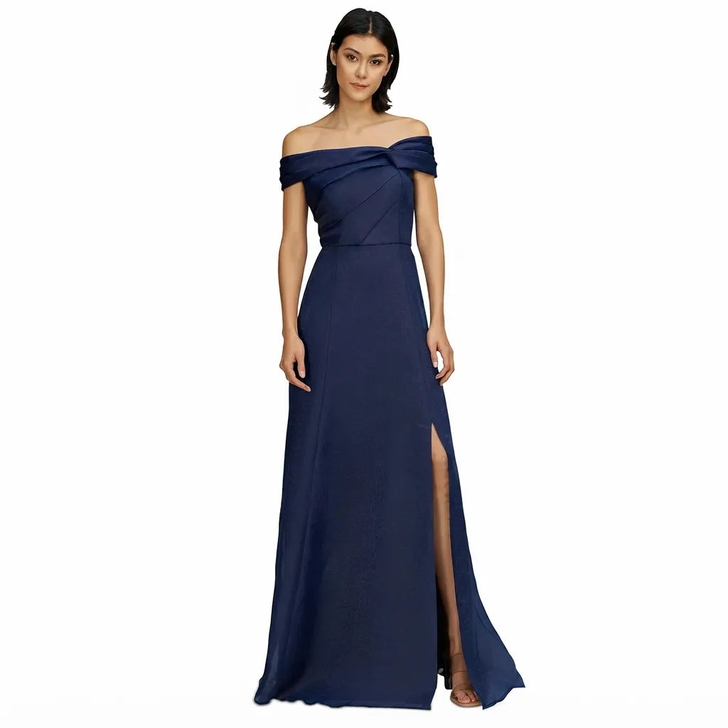 JS Collections Women's Navy Isadora Off-The-Shoulder Dress