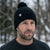 Sun + Stone Men's Black Textured-Knit Cuffed Pom-Pom Hat