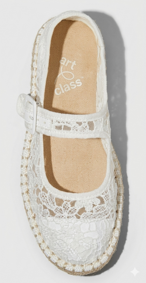 Art Class Girl's White Lace Espadrille Ballet Flats | Art Class in Lebanon