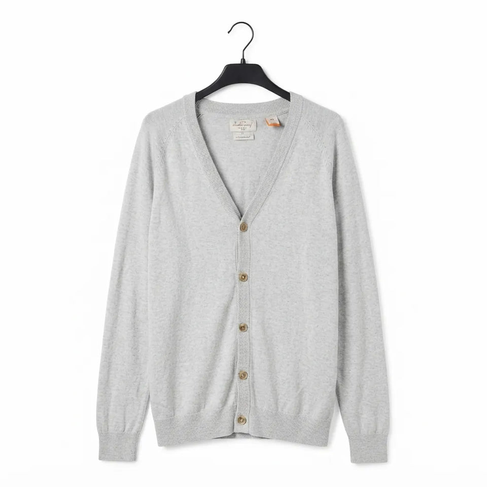 Weatherproof Vintage Men's Heather Gray Knitted Cardigan