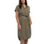 Teddi Rose Women's Olive Green Belted Shirt Dress