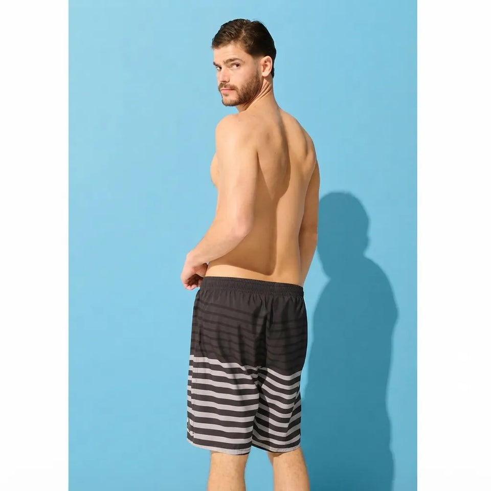 Sinsay Men's Dark Gray Gradient Striped Board Shorts