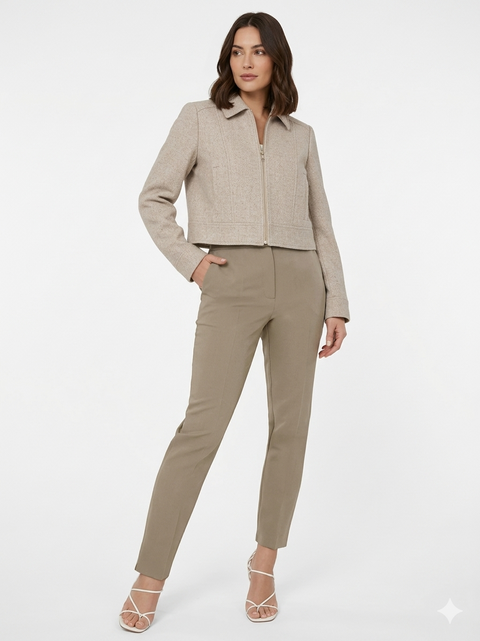 Sinsay Women’s Khaki High-Waisted Tailored Trousers | Sinsay in Lebanon