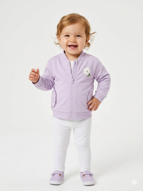 Sinsay Baby Girls’ Light Purple Lavender Zip-Up Sweatshirt  | Sinsay in Lebanon