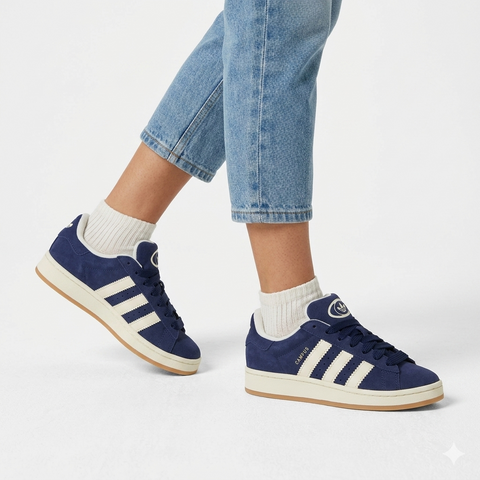 Adidas Women Navy Suede & Cream Stripes Sneaker | Adidas in Lebanon