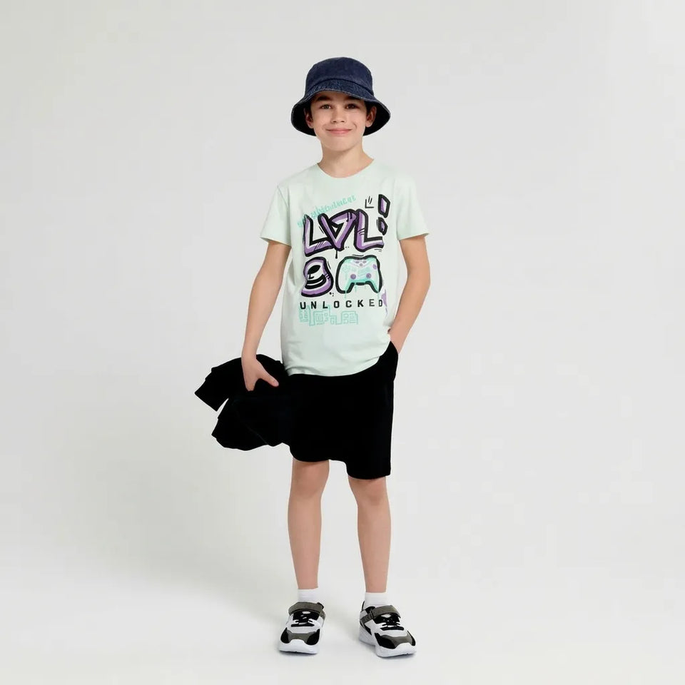 Sinsay Boy's Mint Green Gaming Graphics T-Shirt