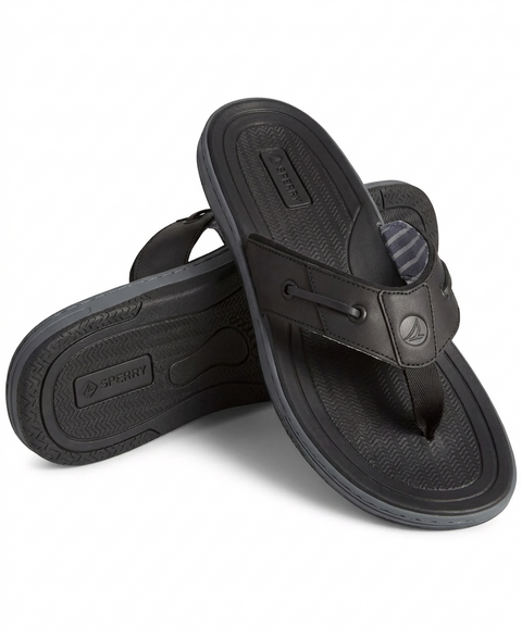 Sperry Men's Black Baitfish Thong Slippers | Sperry in Lebanon