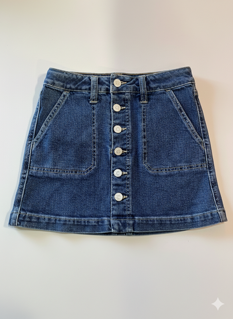 Cat & Jack Girls' Button-Front Dark Wash Denim Skirt | Cat & Jack in Lebanon