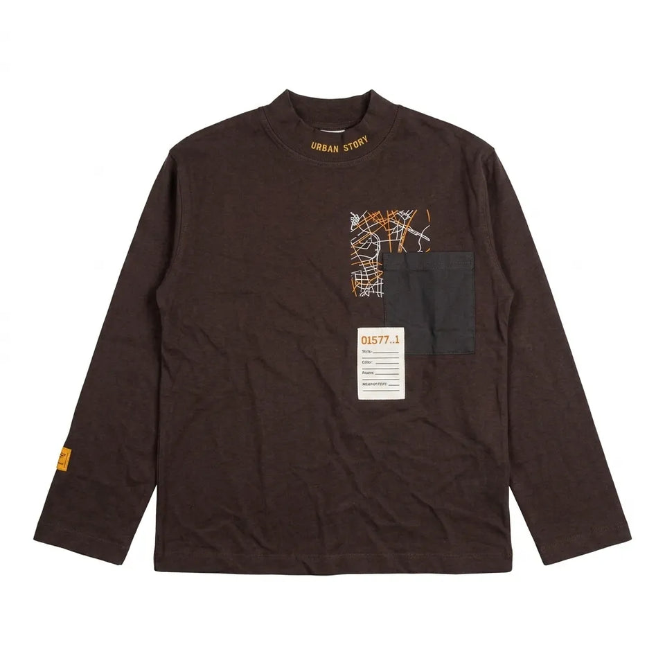 Zara Boy's Dark Brown "Urban Story " Printed Long SleeveBlouse | Zara in Lebanon