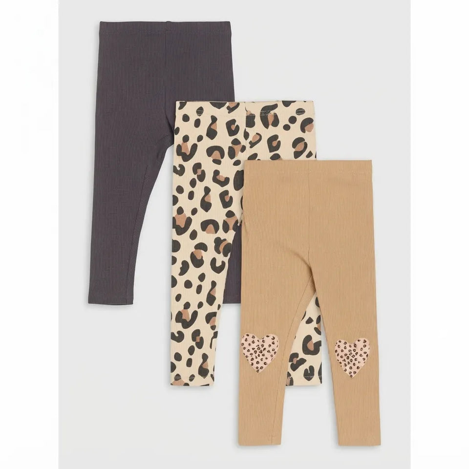 Sinsay Girl's Multicolor 3-Pack Ribbed Leggings