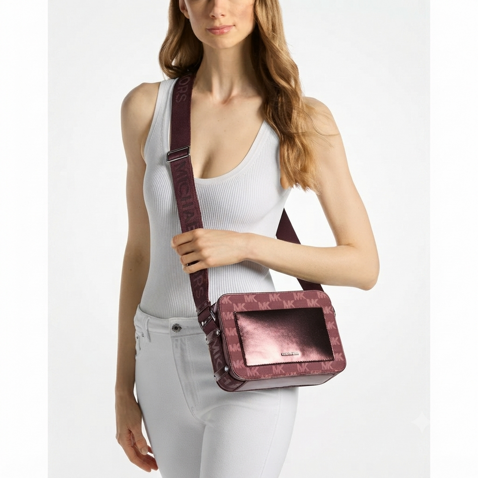 Michael Kors Women's Plum Maeve East West Pocket Crossbody Bag